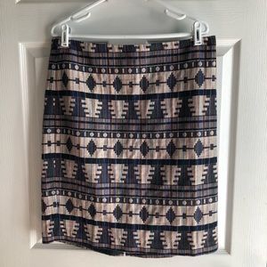 Ann Taylor Tribal Multicolor Skirt